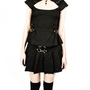 NWOT! Vintage Lip Service 'Gangsta Pranksta' Pleated Mini Skirt MEDIUM